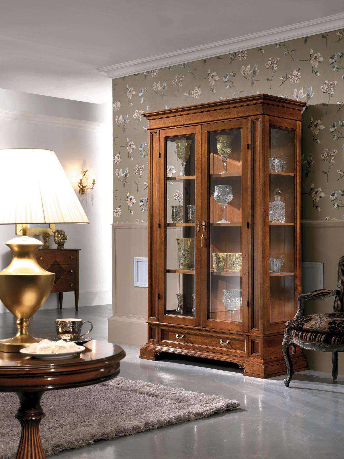 Wohnzimmer Anrichte Glas Schrank Vitrine Esszimmer Anrichte Holz Schränke