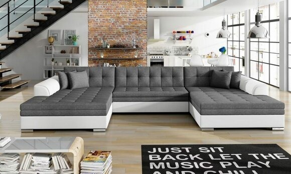 Wohnlandschaft Sofa Schlafsofa Couch Polster Eckgarnitur Bettfunktion Ecksofa Sofort