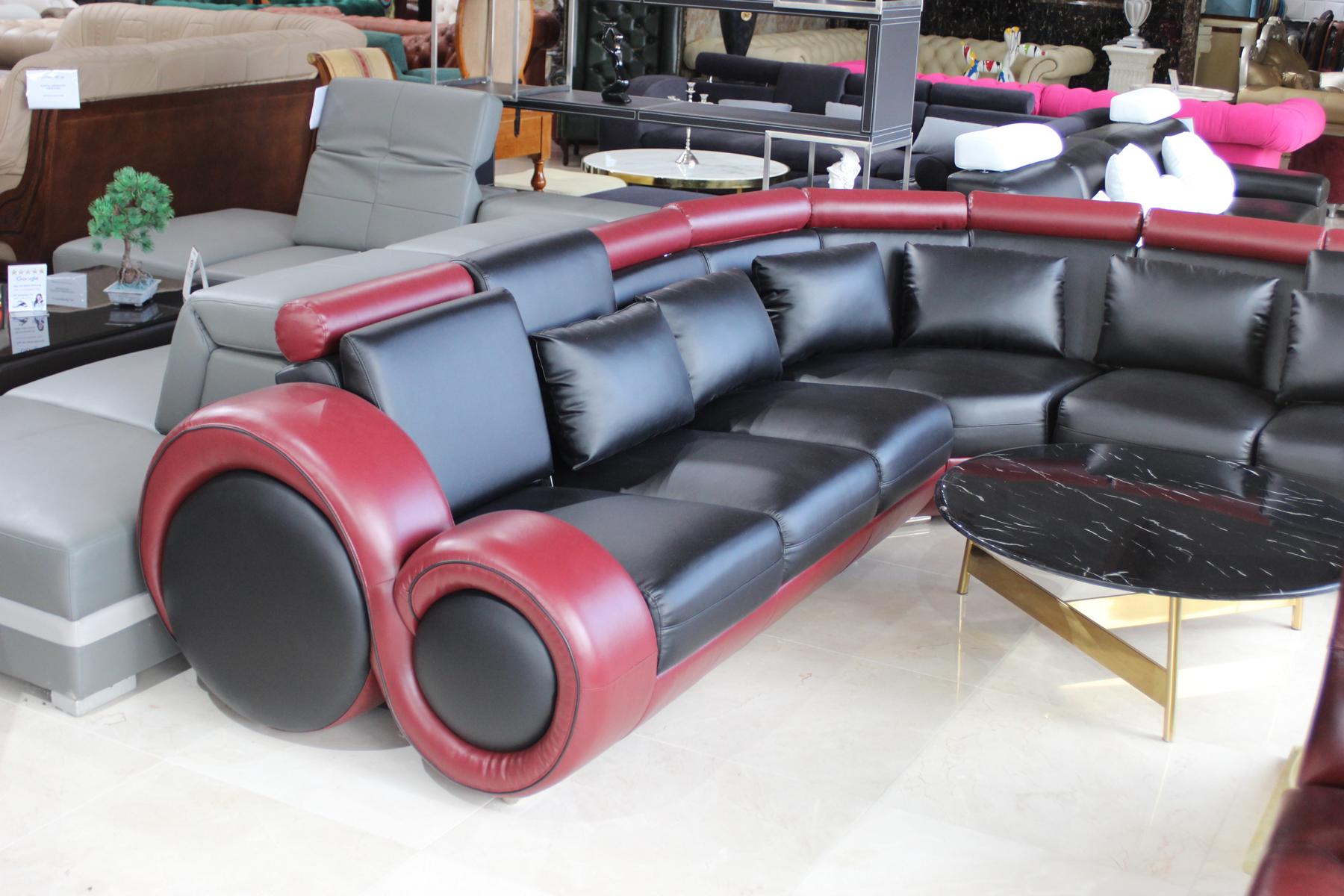 Sofa L-Form Ledersofa Couch Wohnlandschaft Garnitur Design Modern Sofa Sofort