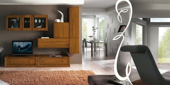 rtv Wandschrank Regal Wohnzimmer TV Holz Schränke Vitrine Wand Regale Italy Neu