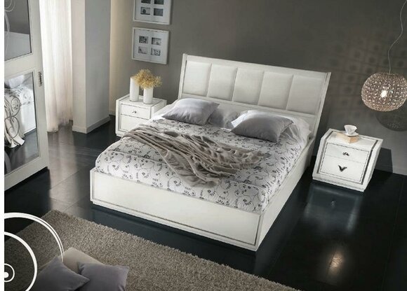 Garnitur Set 3tlg.Schlafzimmer Bett Nachttisch Gruppe Doppelbetten Luxus Betten