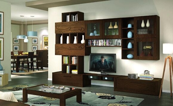 rtv Wohnwand TV Wand Anbauwand Wohnzimmer Möbel Wohnwände Schrank Regal Holz Neu