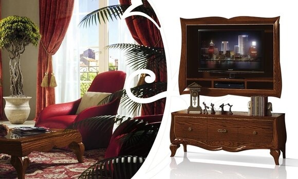Lowboard rtv Schrank Sideboard Schrank tv Holz Klassisch Kommode Design Neu