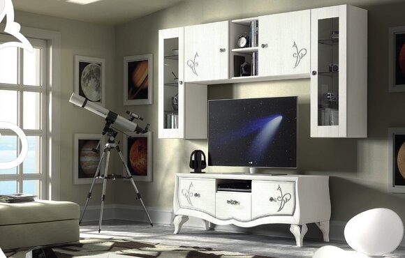 Wohnwand rtv Schrank Sideboard Schrank TV Holz Lowboard Kommode Design Möbel Neu