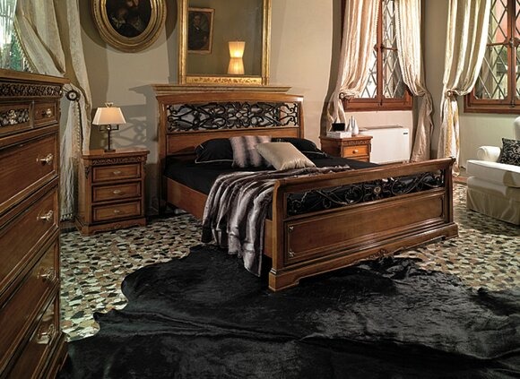 Schlafzimmer Set Bett mit 2 Nachttischen Betten Design Möbel Einrichtung 3tlg.