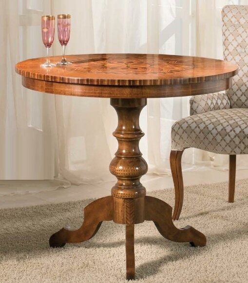 Esstisch Luxus Rund Tisch Massiv Holz Italien Esszimmer Tische Runde Möbel