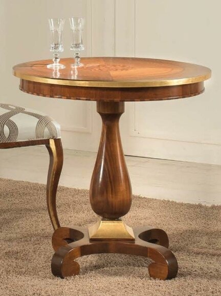 Esstisch Luxus Rund Tisch Massiv Holz Italien Esszimmer Tische Runde Möbel