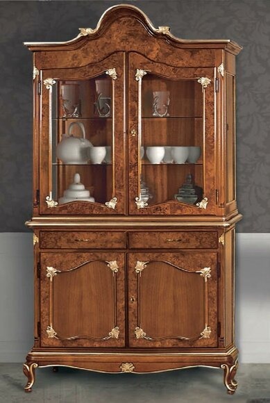 Vitrinen Glas Schrank Schränke Regal Holz Vitrine Design Modern Wohnzimmer