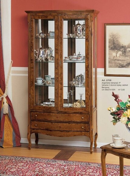 Vitrine Italienische Luxus Möbel Vitrinen Anrichte Schrank Glas Design Schränke