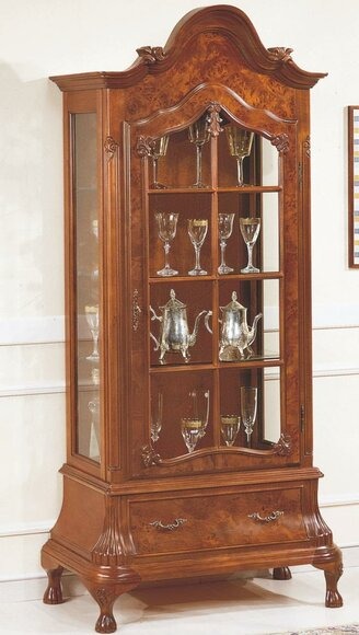 Vitrine Glasschrank braun Möbel Schränke Vitrinen Schrank Italienische Möbel neu