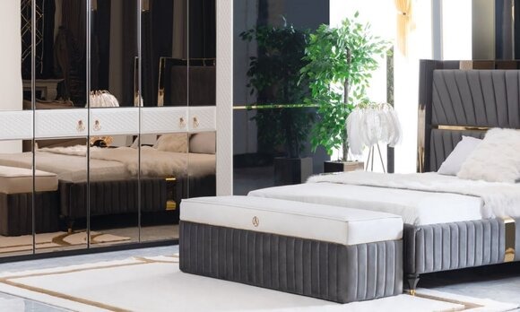 Design Sitzbänke Fußhocker Stuhl Holz Sitzhocker Luxus Bank Stoff Hocker Bank