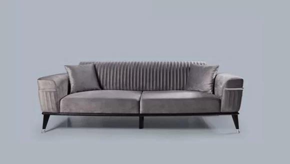 Luxus Wohnzimmer Couch Graue Sofa Möbel Textil Einrichtung