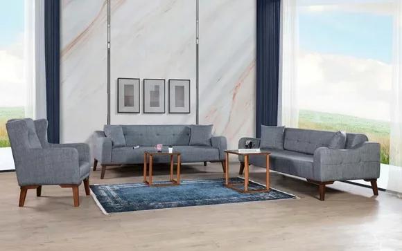 Sofagarnitur 3+3+1 Sitz Komplette Garnitur Sofa Sessel Textil 3 tlg