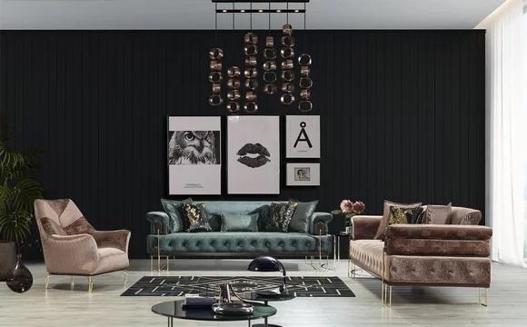 Sofagarnitur Sofa Garnitur Sofas Sessel 3+3+1Sitzer Stoff Modernes