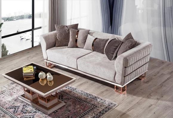 Sofa 3 Sitzer Moderne Couch Sofas Design Sofa Dreisitzer Sitz braun