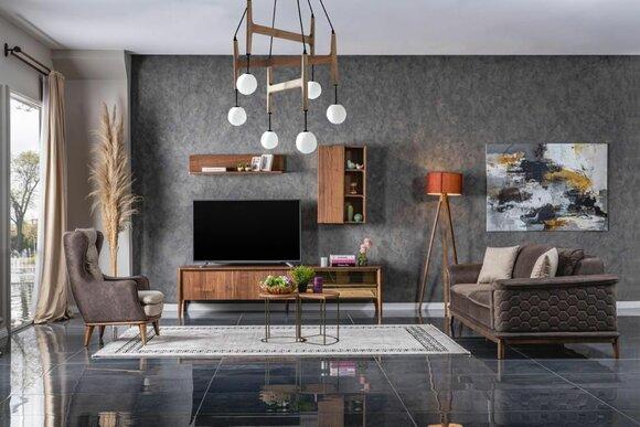 Sofagarnitur Sofa Luxus Garnitur Sofas Sessel 3+1 Sitzer Stoff Modern Design Neu