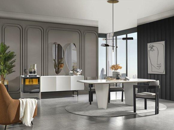 Esstisch Esszimmertisch Essecke Tisch Holz Modern Weiß Esszimmer Luxus