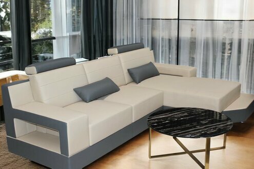 Sofa L-Form Ledersofa Couch Wohnlandschaft Design Couchen Sofas Sofort