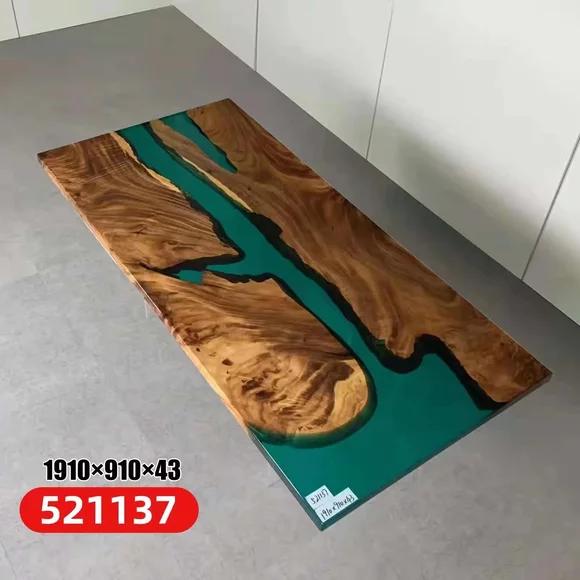 Epoxid harz esstisch echtes holz massive wasserfall epoxy tisch 191x91cm