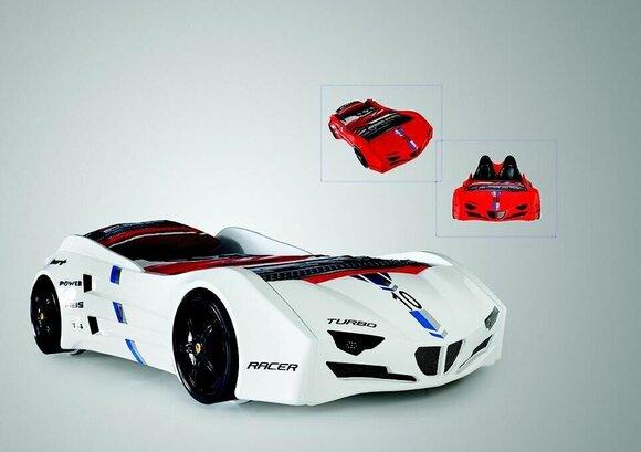 Rennwagen Auto Bett mit Matratze Autobett Kinderzimmer Betten Möbel Neu