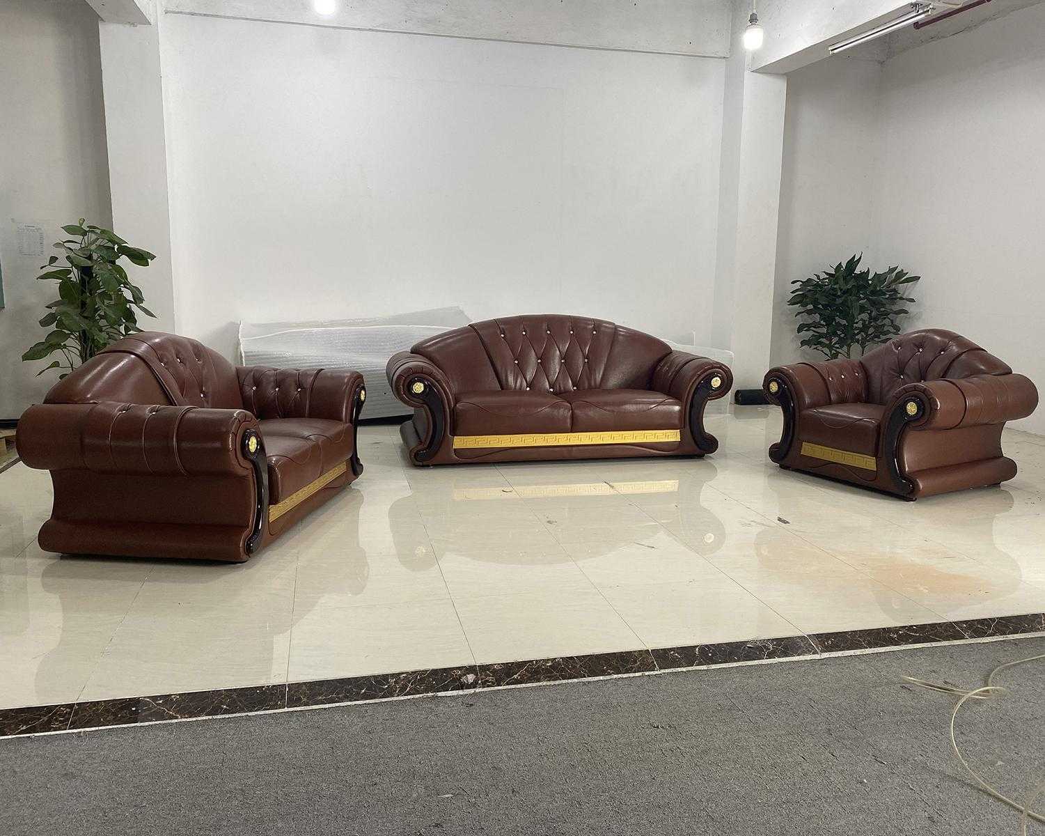 Grauer Fünfsitzer Luxus Sofa Große Wohnlandschaft Moderne Möbel