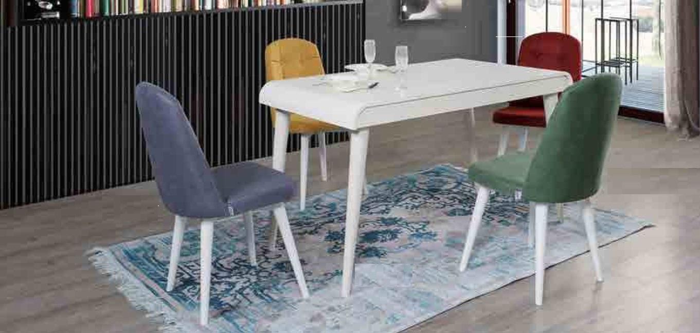 Beige Esszimmer Garnitur Luxus Set 4x Stühle Chesterfield