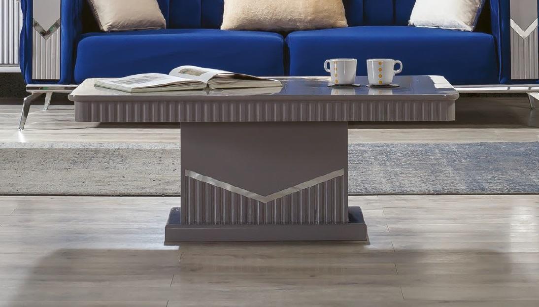 Moderner Grauer Couchtisch Luxus Kaffetisch Ablagetisch Holzmöbel Neu