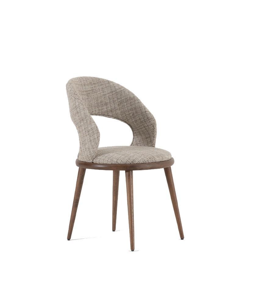 Esszimmer Stühl Holz Textil Luxus Polster Möbel Stil Modern grau