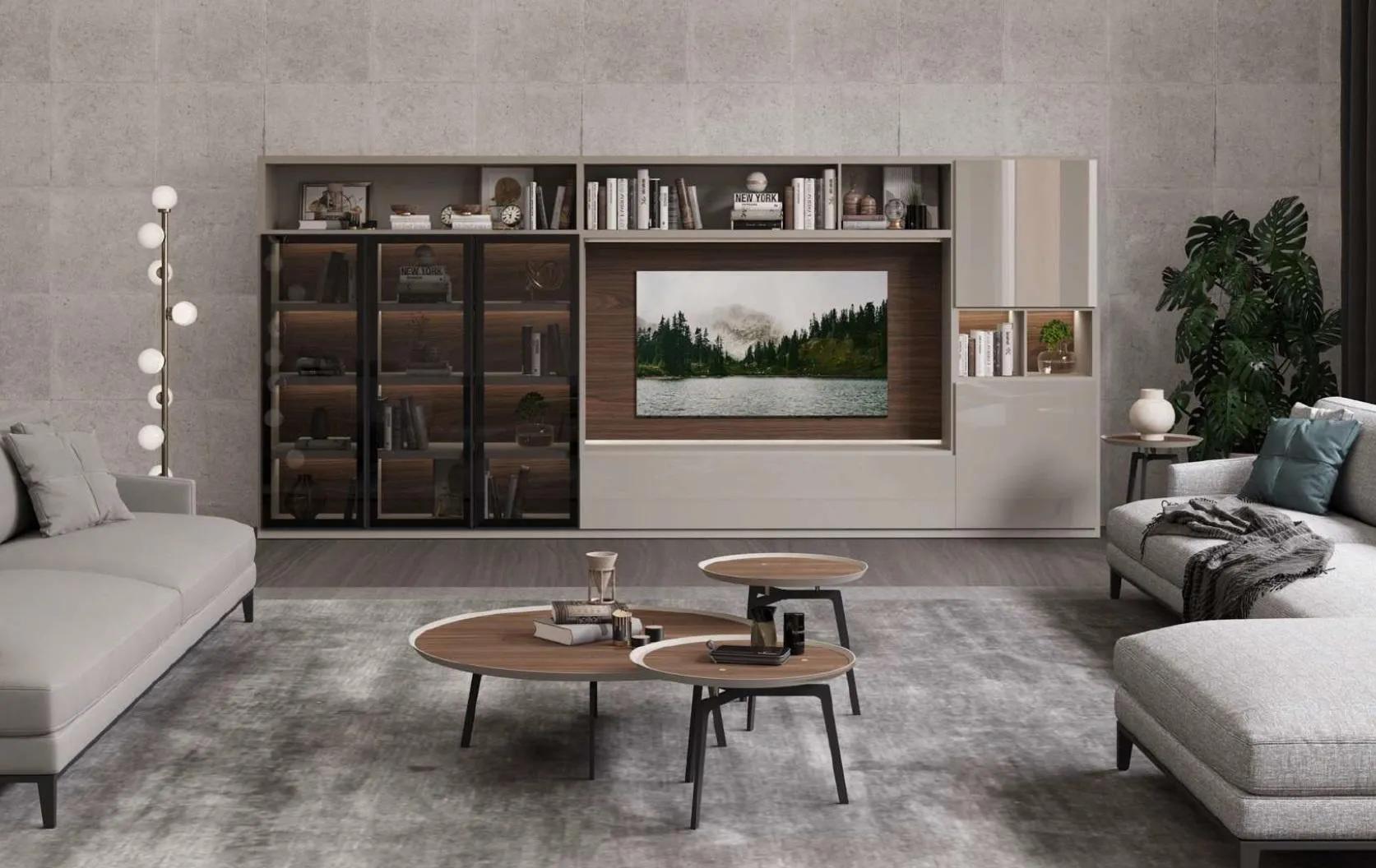 Große Wohnwand Glastüren Wohnzimmermöbel Moderne Wohnwände Schrank