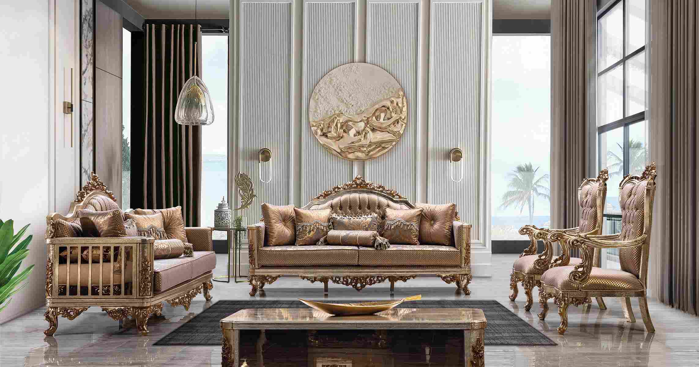 Sofagarnitur Couch Set Klassische Garnitur Sitz Polster Couchtisch 5tlg.