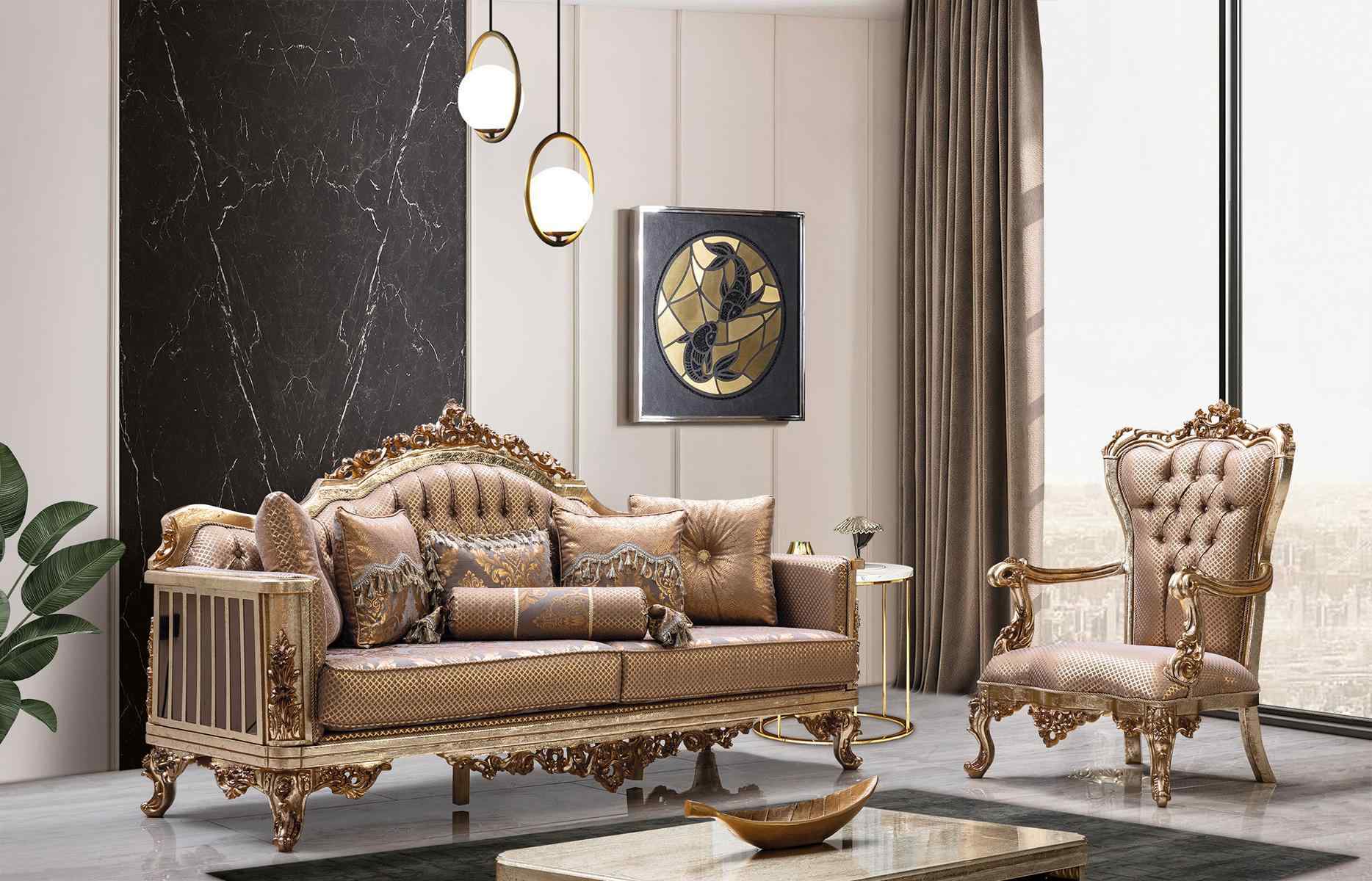 Wohnzimmer Set Sofagarnitur 3+1 Sitzer Sofa Couch Klassische Couchen