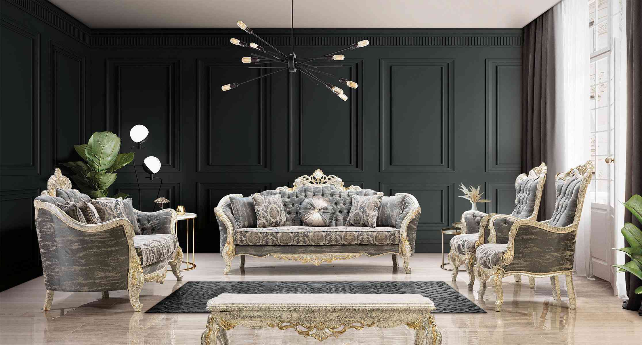 Barockes Chesterfield Sofa Set 5 Stück