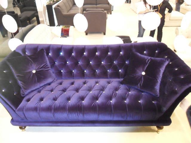 Chesterfield 3 Sitzer Elegantes Sofas Textil Couch Luxus Blau Sofa