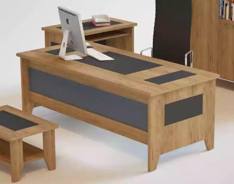 Moderner Brauner Schreibtisch Luxus Erweiterbare Möbel Holz Büro Neu
