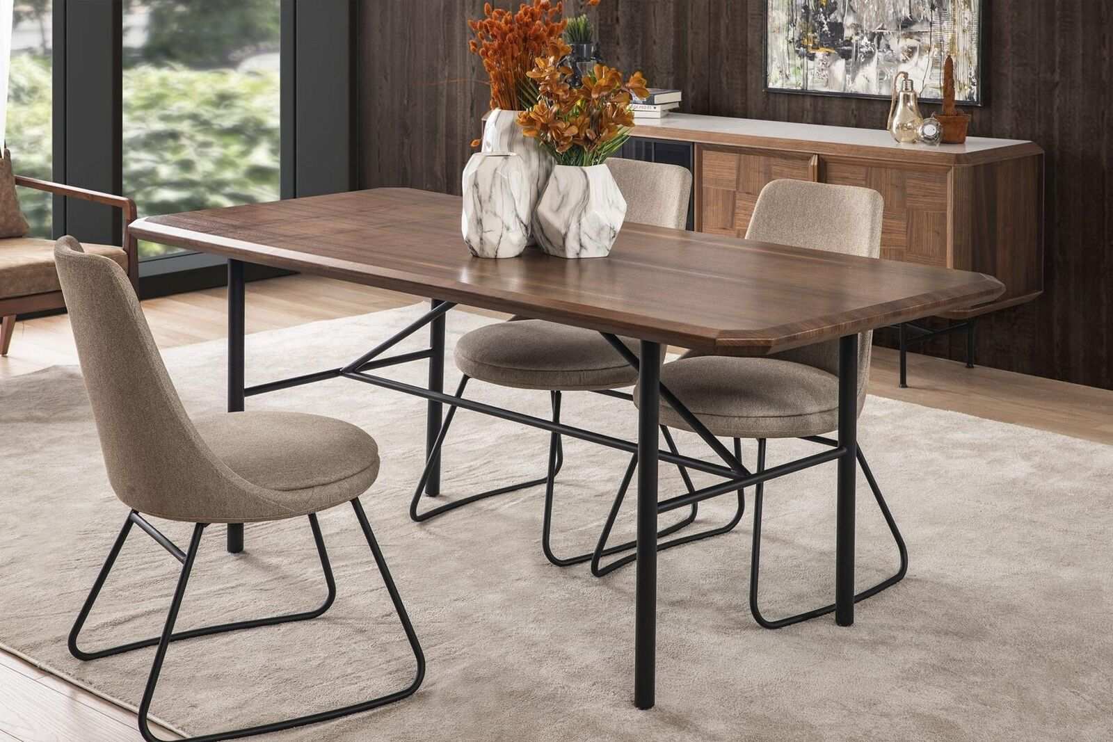 Esszimmertisch Esstisch Tisch Essecke Esszimmer 205 cm Holz Braun