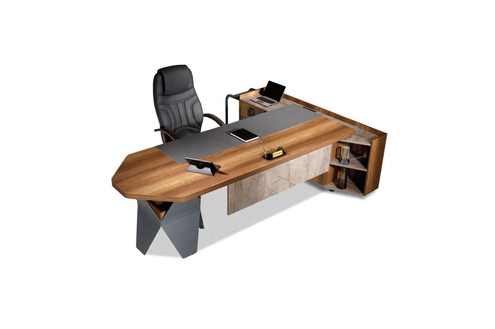 Bürotisch Schreibtisch Eckschreibtisch Arbeitstisch Büro Holz Braun