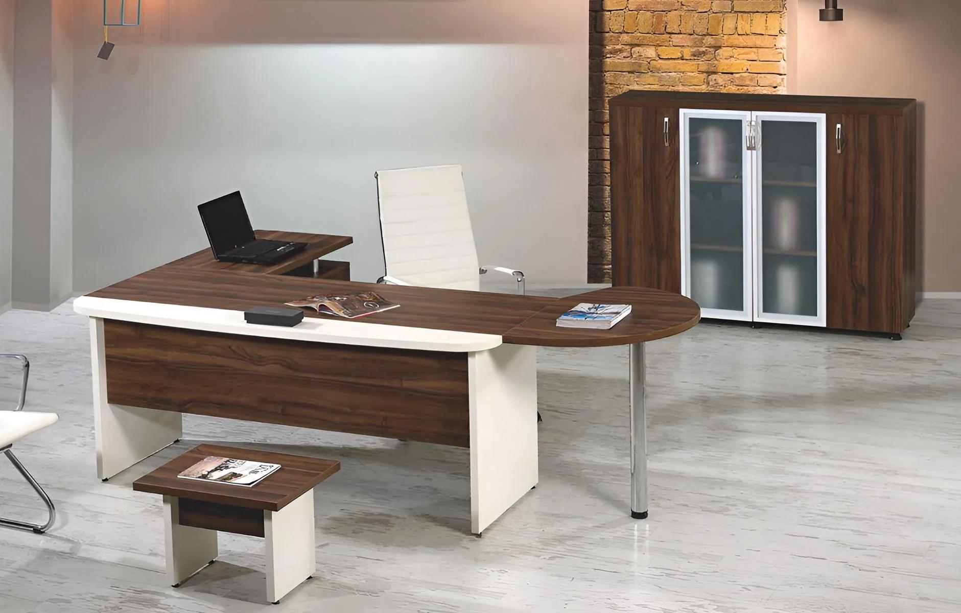Gruppe Büro Eckbürotisch Arbeitszimmermöbel Schrank 3tlg Braun Holz