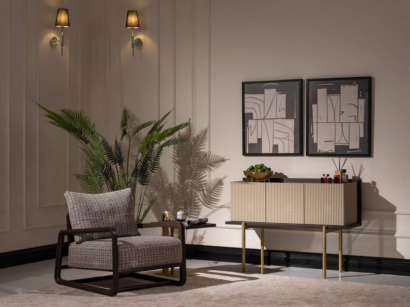 Wohnzimmer Set 3tlg Sessel Beistelltische Sideboard Grau Gruppe Relax