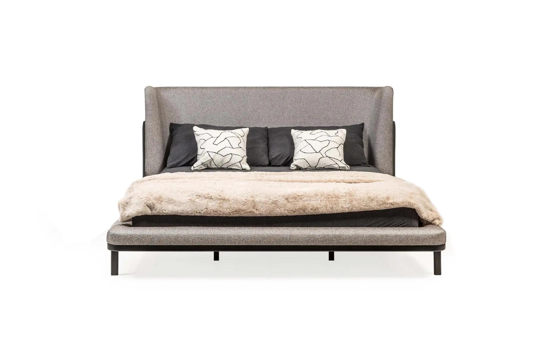 Graues Doppelbett Schlafzimmerbett Moderne Schlafzimmer Polsterbetten