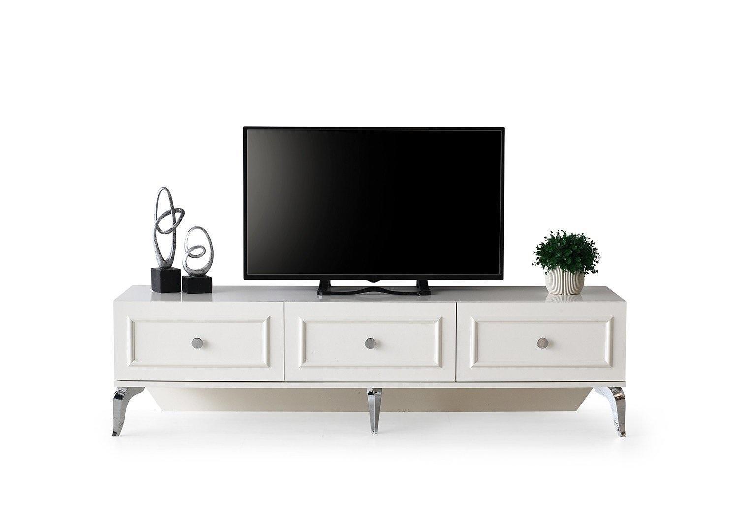 Sideboard Weiß TV Ständer RTV Lowboard Holz Schrank Wohnzimmer Tisch
