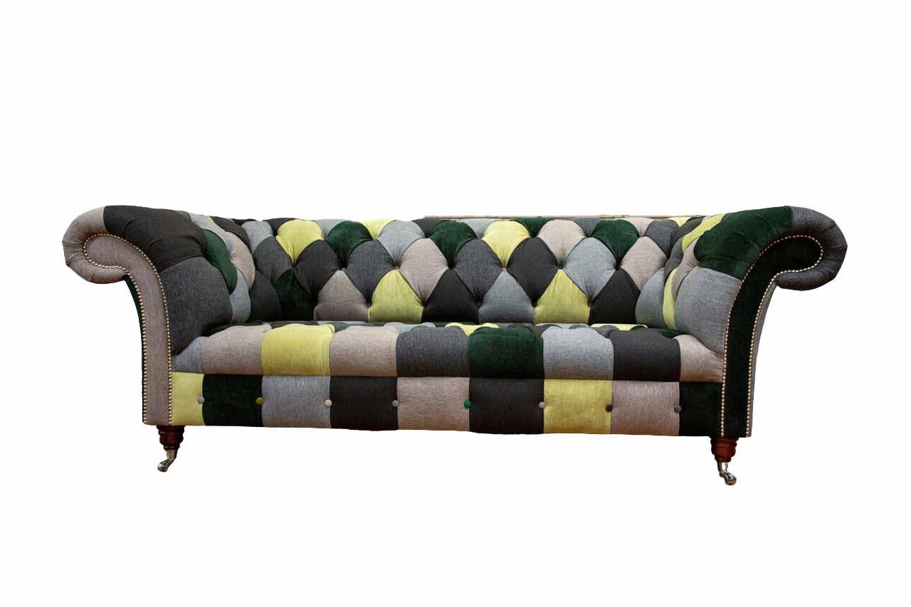 Sofa 3 Sitzer Luxus Möbel Chesterfield Möbel Textil Klassische Stil Neu