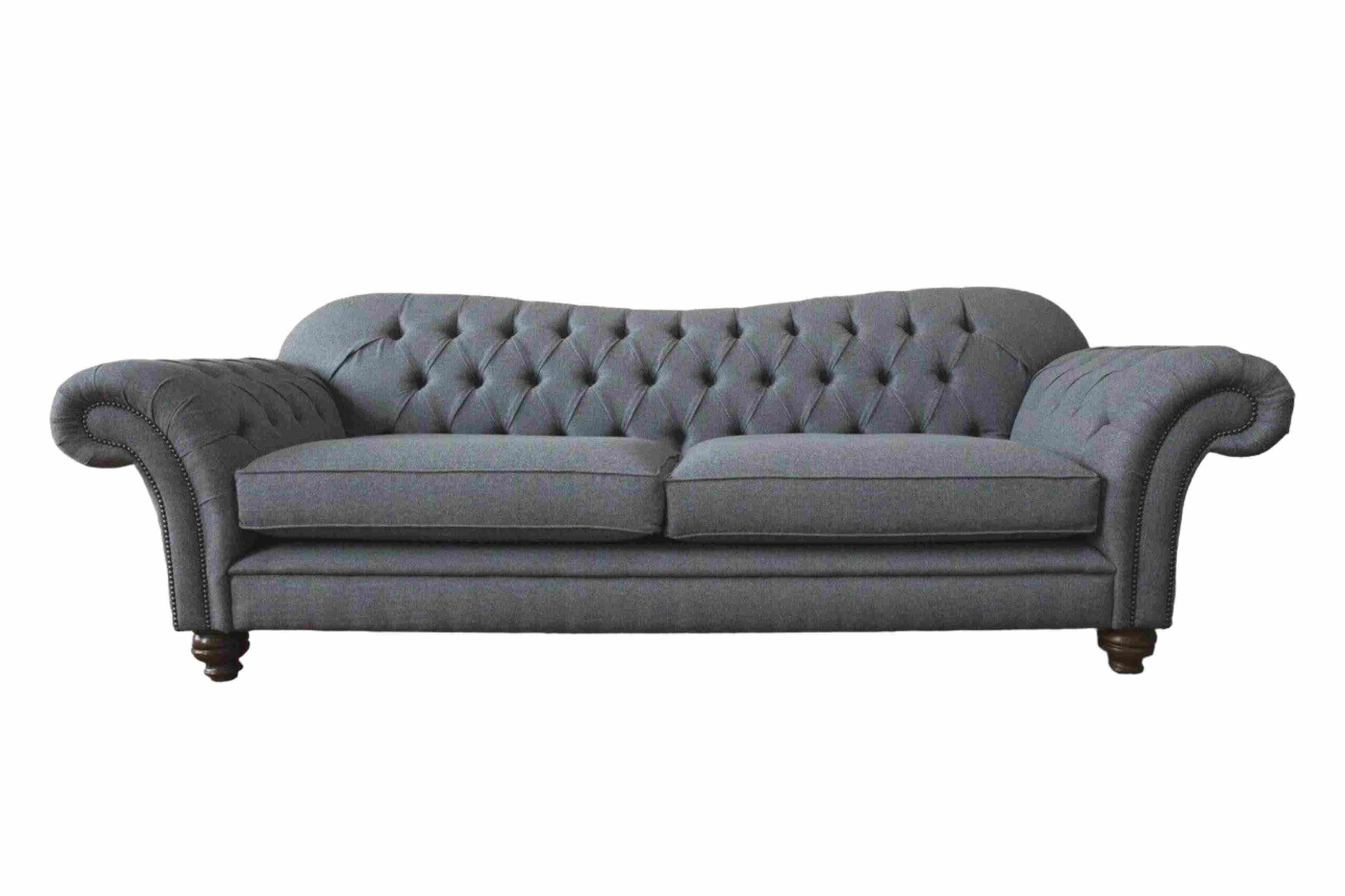Moderm Sofa 3 Sitzer Luxus Textil Couch Grau Sofas Polster Stoff Neu