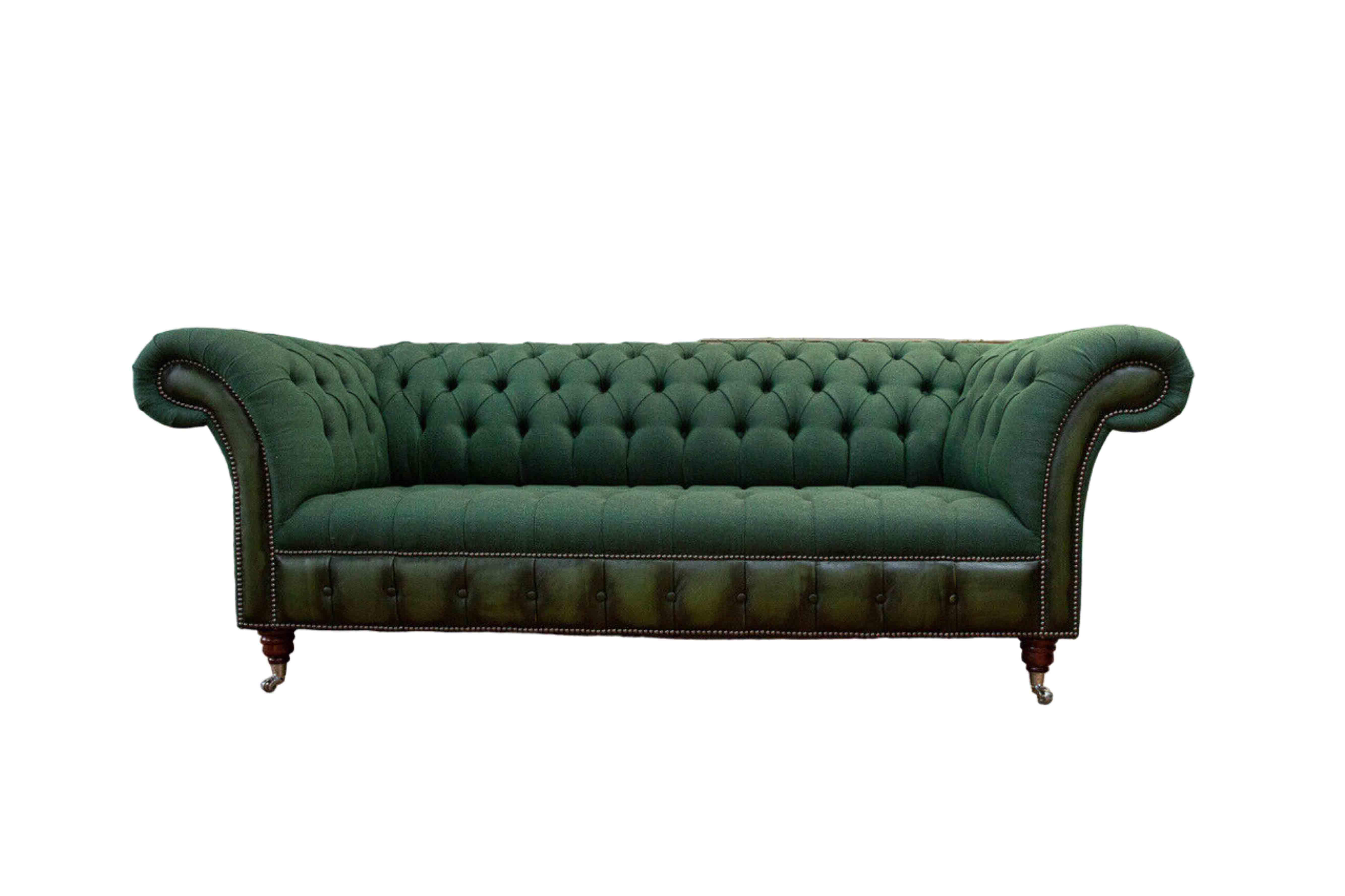 Chesterfield Sofa 3 Sitzer Couch Polster Stoff Leder Couchen Textil Neu