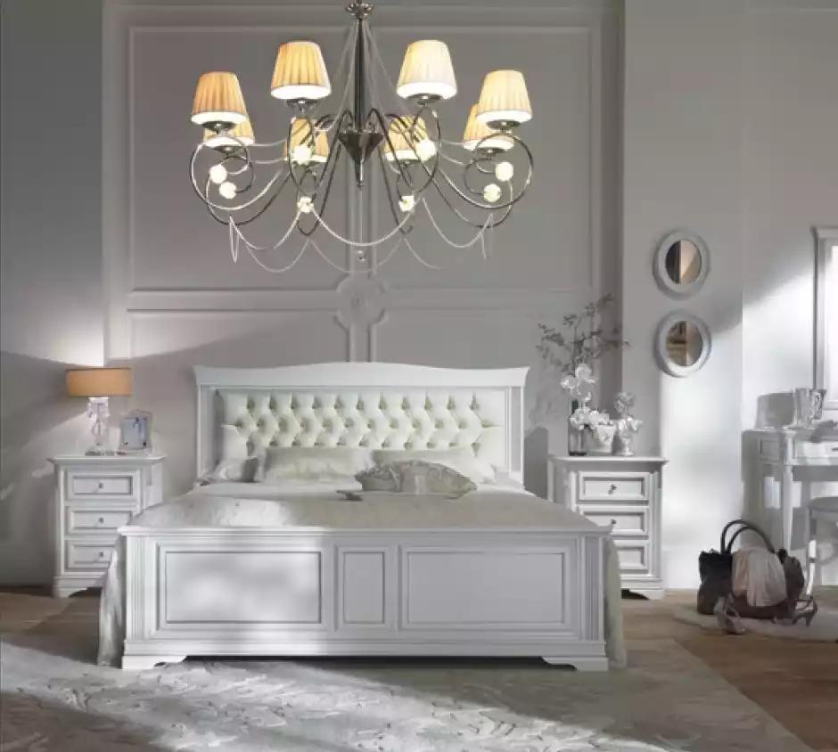 Komplettes Schlafzimmer Set Bett 2x Nachttische 3 tlg. Designer Luxus