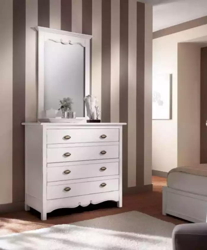 Holz Italienische Möbel 2tlg Set Möbel Stil Luxus Kommode mit Spiegel
