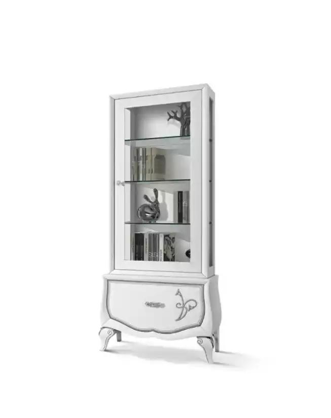 Vitrine Anrichte Sideboard Weiß Holz Schrank Möbel Kommoden