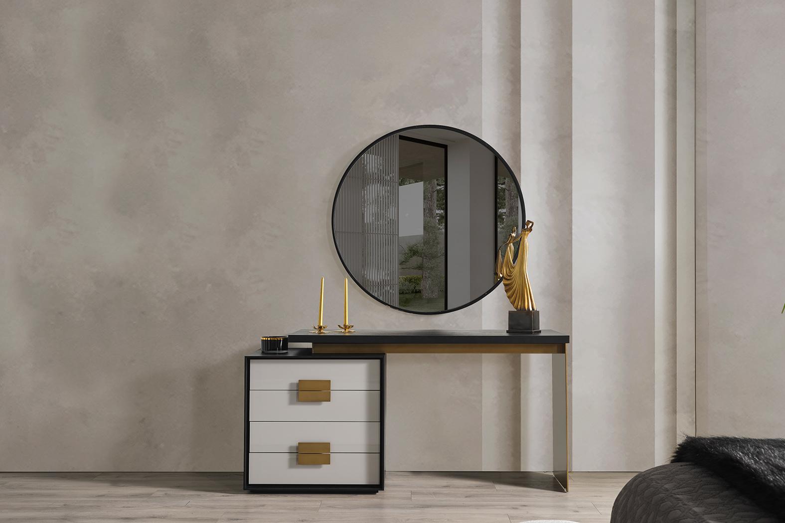 Schlafzimmer Stilvoller Set Designer Schminktisch Luxus Spiegel 2tlg