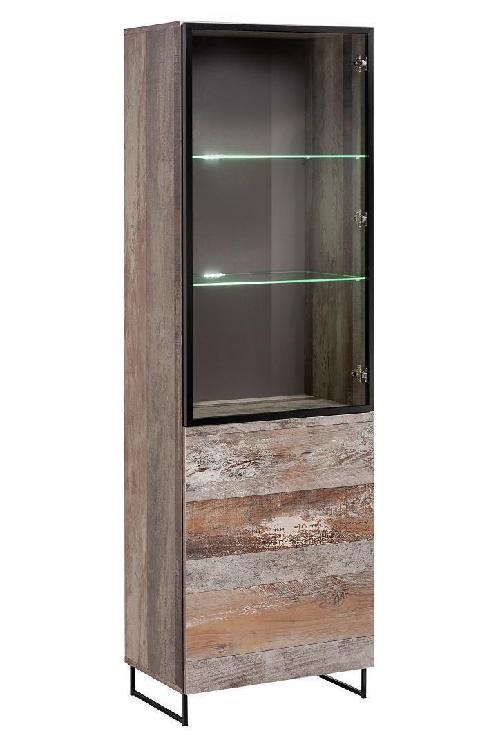 Vitrine Design Schrank Holz Moderne Neu Möbel Grau Holz Einrichtung