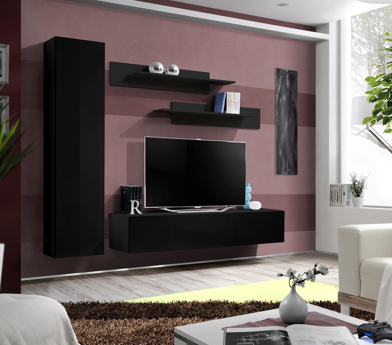 Wohnwand Komplett Designer Moderne Wohnzimmermöbel Wandschrank Neu