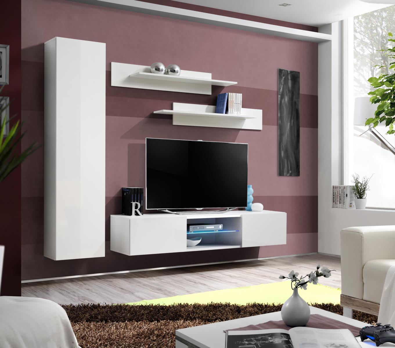 Luxus Wohnzimmer Wohnwand Set 4tlg Wand Regale Schrank Designer Wandschrank